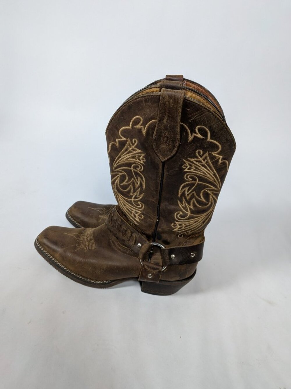 Caballo Dorado Mexican Leather Cowgirl Boots Size 6 Brown Western Square Toe